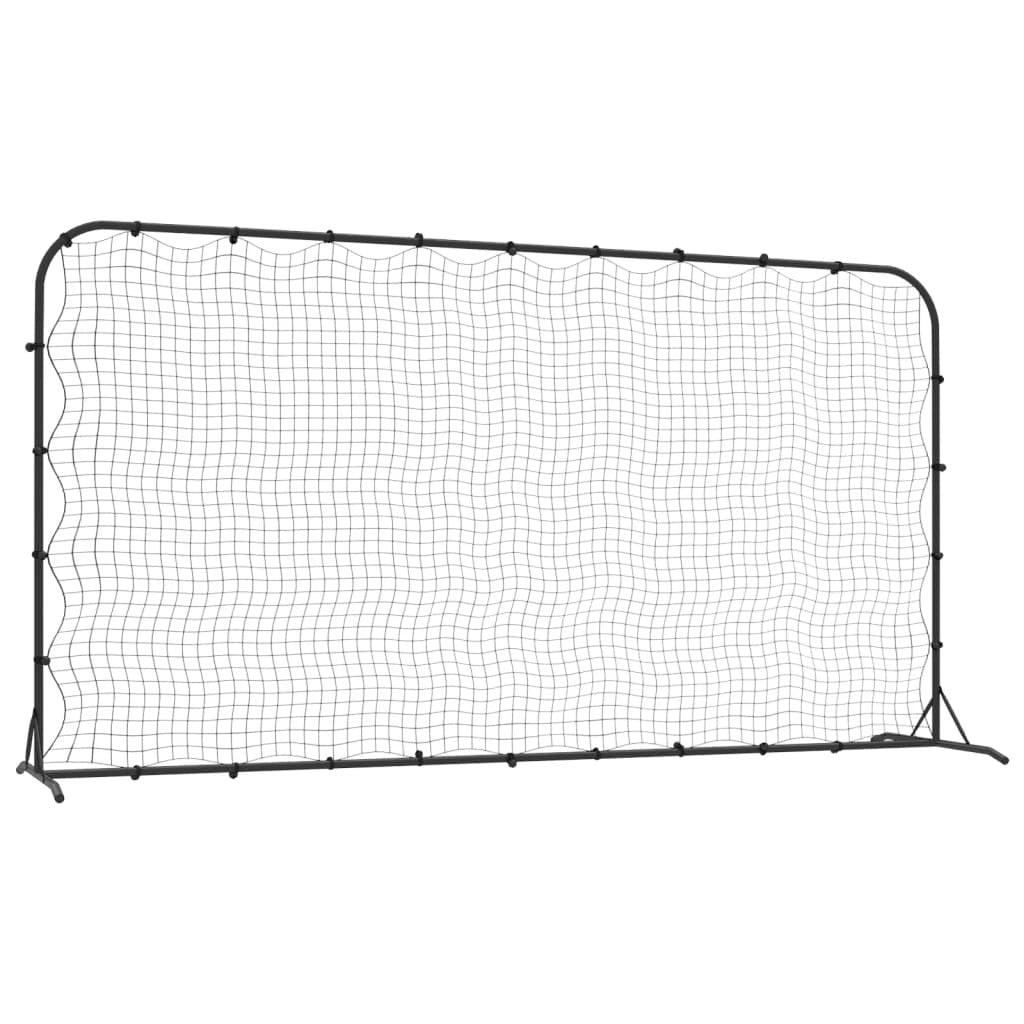 Fotbollsträningsnät 366 x 90 x 183 cm, stålram, svart