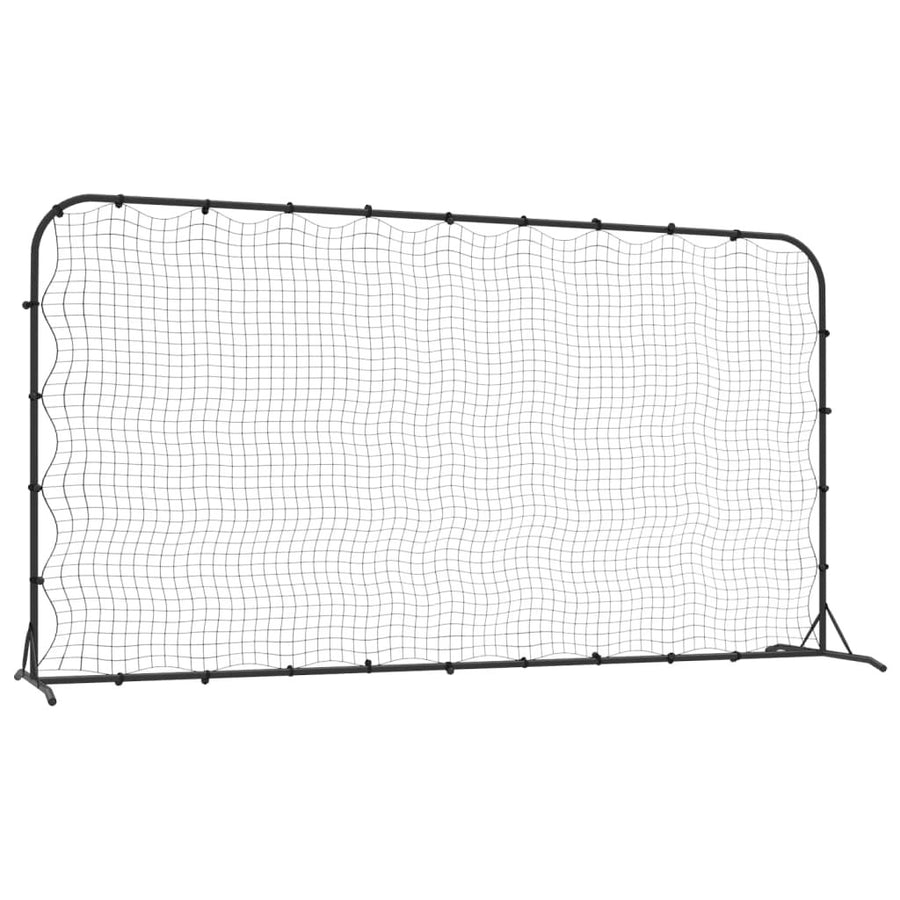 Fotbollsträningsnät 366 x 90 x 183 cm, stålram, svart