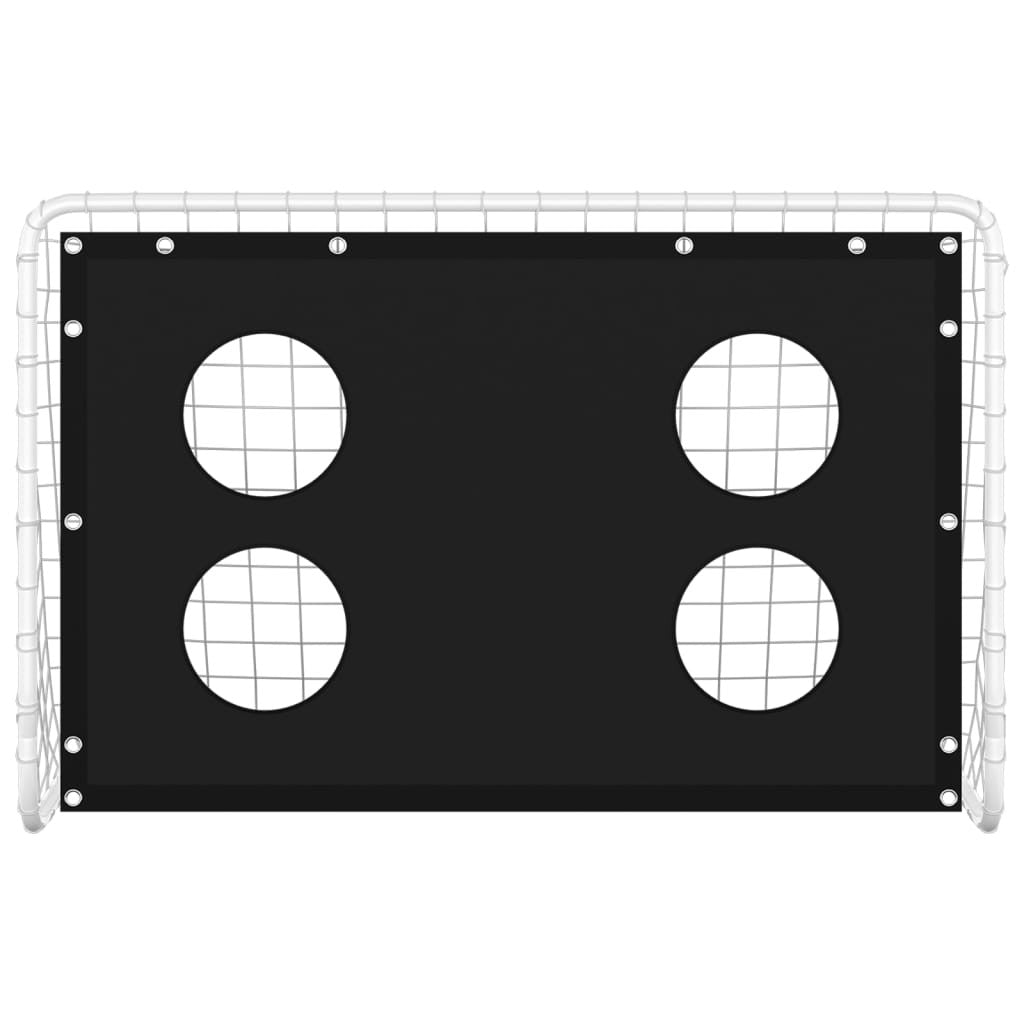 Fotbollsträningsnät 184 x 61 x 122 cm, stålram, vitt