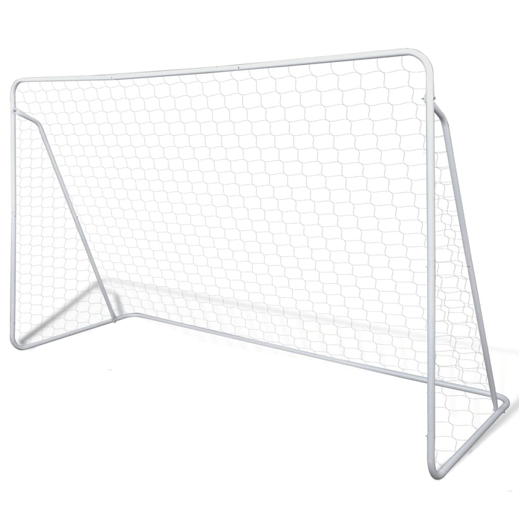 Fotbollsmål (2 st) 240x90x150, stål, vitt