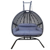 Lund & Leaf 2-sitsig hängstol PEPPI, svart/grå