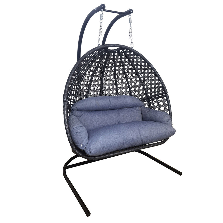Hängstol 2-sitsig 300 kg – 15 cm stoppning, stålram, 148 x 110 x 192 cm