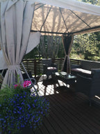 POHJOLA GARDEN Kestävä Pihapaviljonki 3x4m / Paviljonki Katos Terassille ja Pihalle Hyttysverkolla, Vaalea Beige