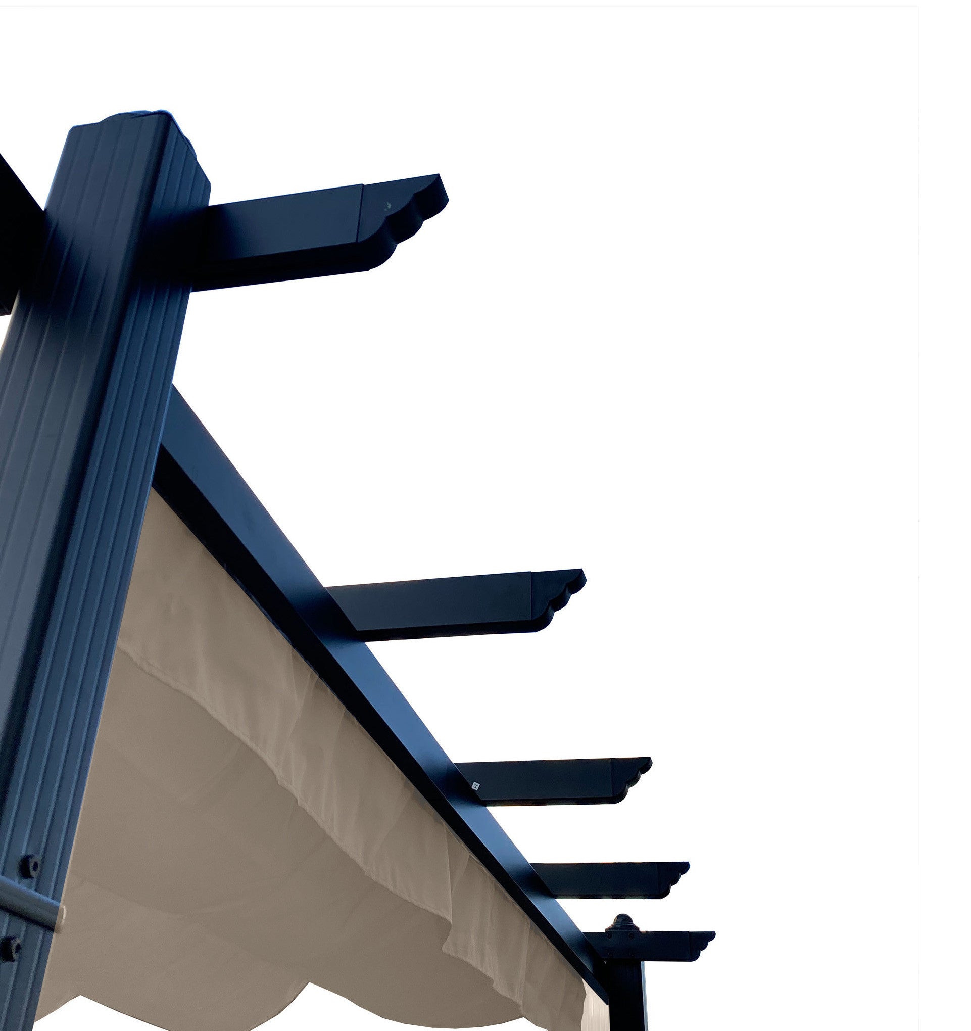 POHJOLA GARDEN STRONG Pergola / Terassikatos 3x3m, Musta Runko, Beige Katos