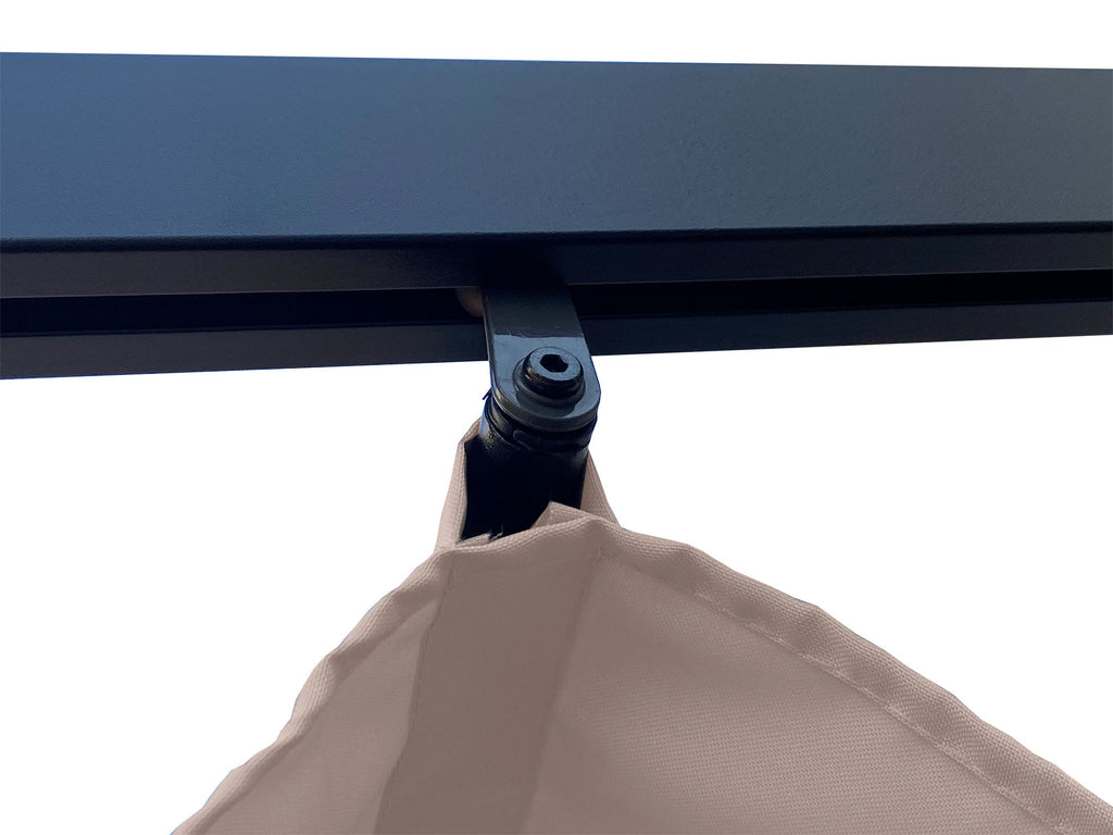 POHJOLA GARDEN STRONG Pergola / Terassikatos 3x4m, Musta Runko, Beige Katos