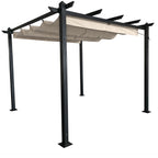POHJOLA GARDEN STRONG Pergola / Terassikatos 3x3m, Musta Runko, Beige Katos