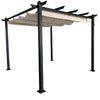 Pohjola Garden STRONG Pergola / Terassikatos 3x3m, Musta Runko, Beige Katos
