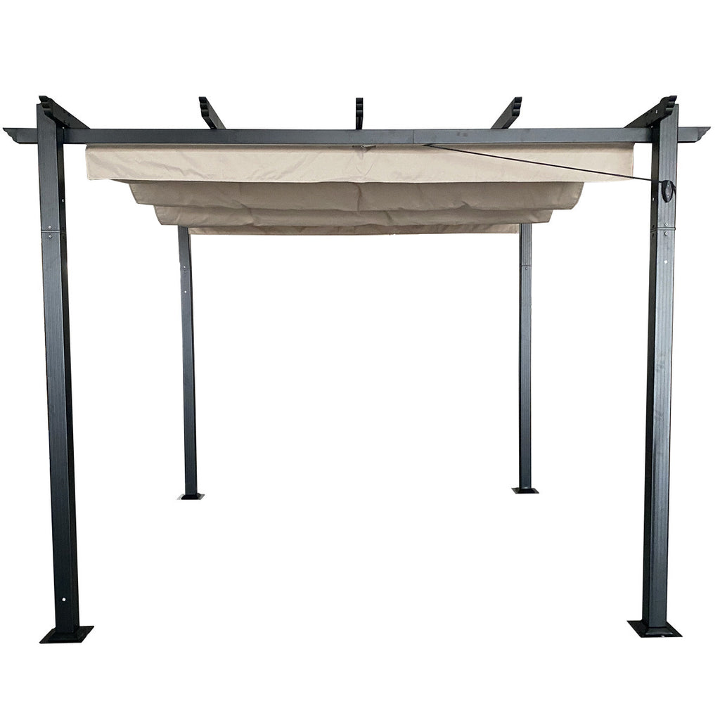 POHJOLA GARDEN STRONG Pergola / Terassikatos 3x3m, Musta Runko, Beige Katos