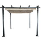 POHJOLA GARDEN STRONG Pergola / Terassikatos 3x3m, Musta Runko, Beige Katos