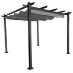 Pergola-takduk 3 x 3 m – skjutbar, 250 g polyester, PU-belagd