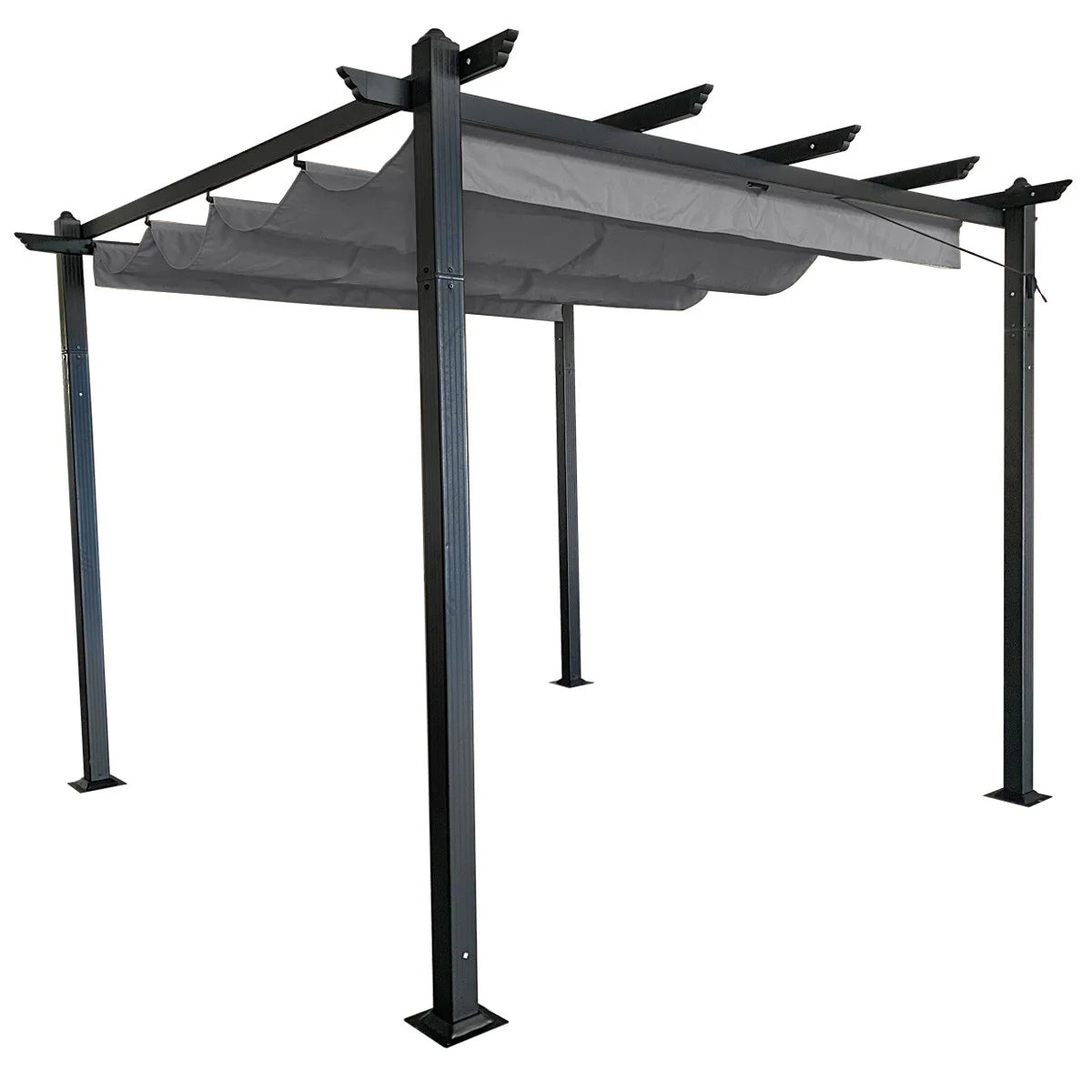Pergola-takduk 3 x 4 m – skjutbar, 250 g polyester, PU-belagd