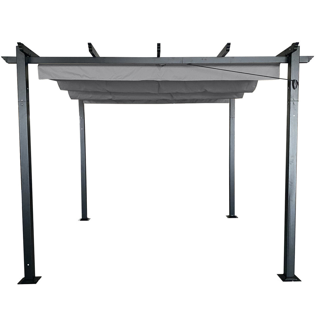 POHJOLA GARDEN STRONG Pergola / Terassikatos 3x3m, Musta Runko, harmaa Katos