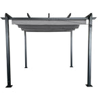 POHJOLA GARDEN STRONG Pergola / Terassikatos 3x3m, Musta Runko, harmaa Katos