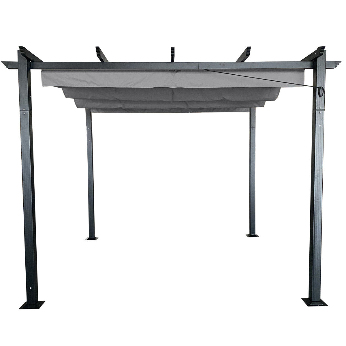 POHJOLA GARDEN STRONG Pergola / Terassikatos 3x3m, Musta Runko, harmaa Katos