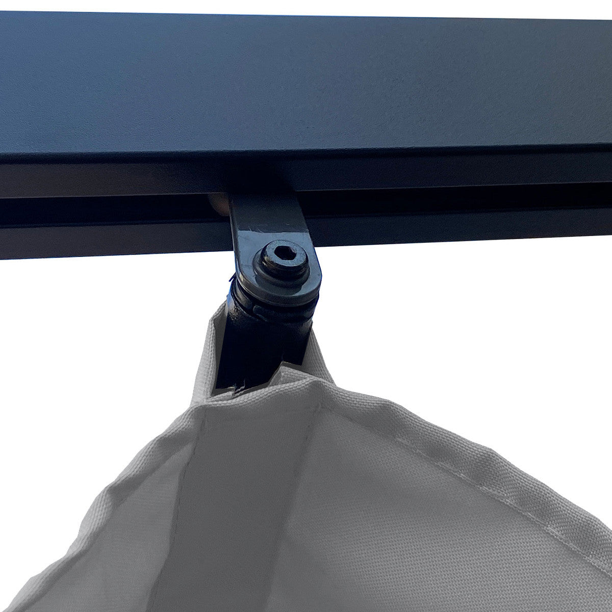 POHJOLA GARDEN STRONG Pergola / Terassikatos 3x3m, Musta Runko, harmaa Katos