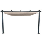 POHJOLA GARDEN STRONG Pergola / Terassikatos 3x4m, Musta Runko, Beige Katos