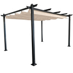 POHJOLA GARDEN STRONG Pergola / Terassikatos 3x4m, Musta Runko, Beige Katos