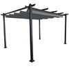 Lund & Leaf STRONG Pergola / Terrassöverdrag 3x4m, svart ram, grått överdrag