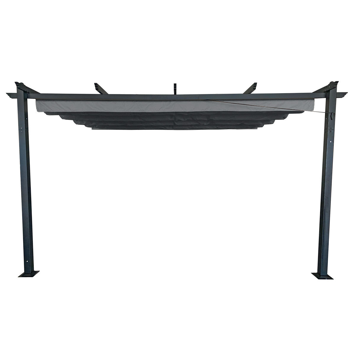 POHJOLA GARDEN STRONG Pergola / Terassikatos 3x4m, Musta Runko, harmaa Katos