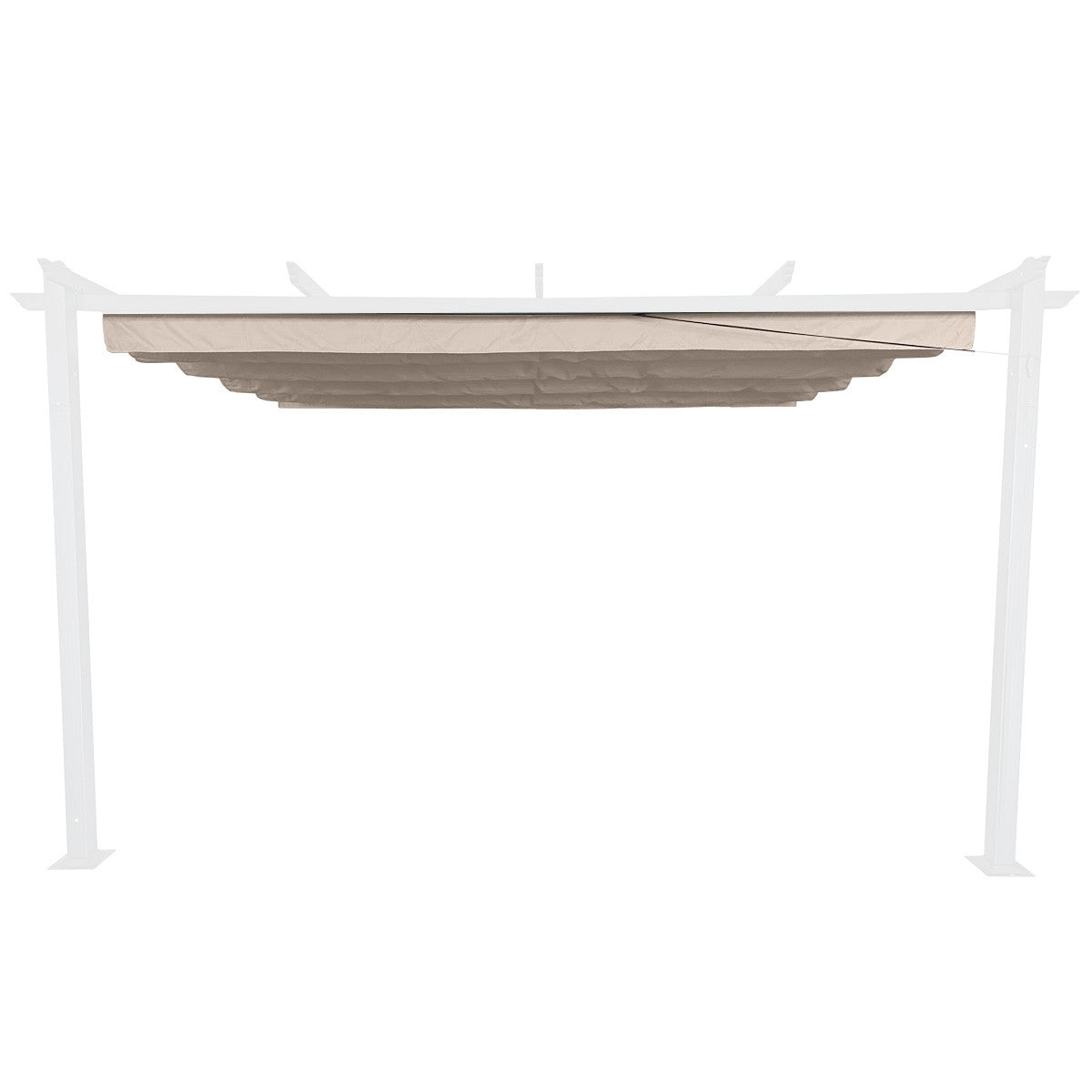 Pergola-takduk 3 x 4 m – skjutbar, 250 g polyester, PU-belagd, beige