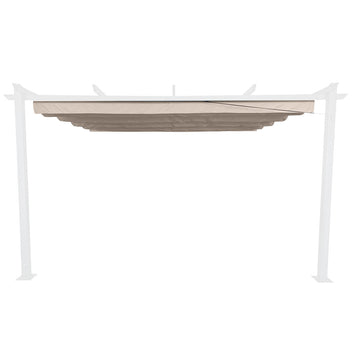 Pergola-takduk 3 x 4 m – skjutbar, 250 g polyester, PU-belagd, beige