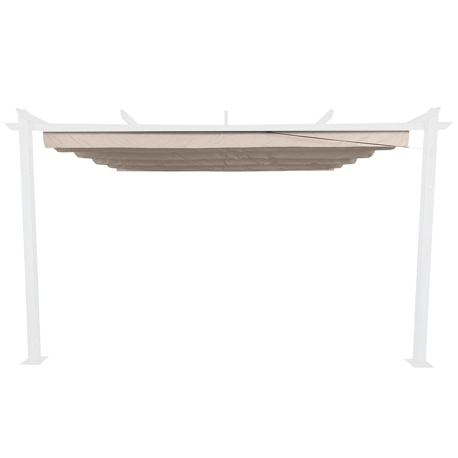 Pergola-takduk 3 x 4 m – skjutbar, 250 g polyester, PU-belagd, beige
