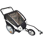 Pohjola Motors  Polkupyörän peräkärry 2-in-1 PACE Musta, 2 lapselle, Max. 40 kg