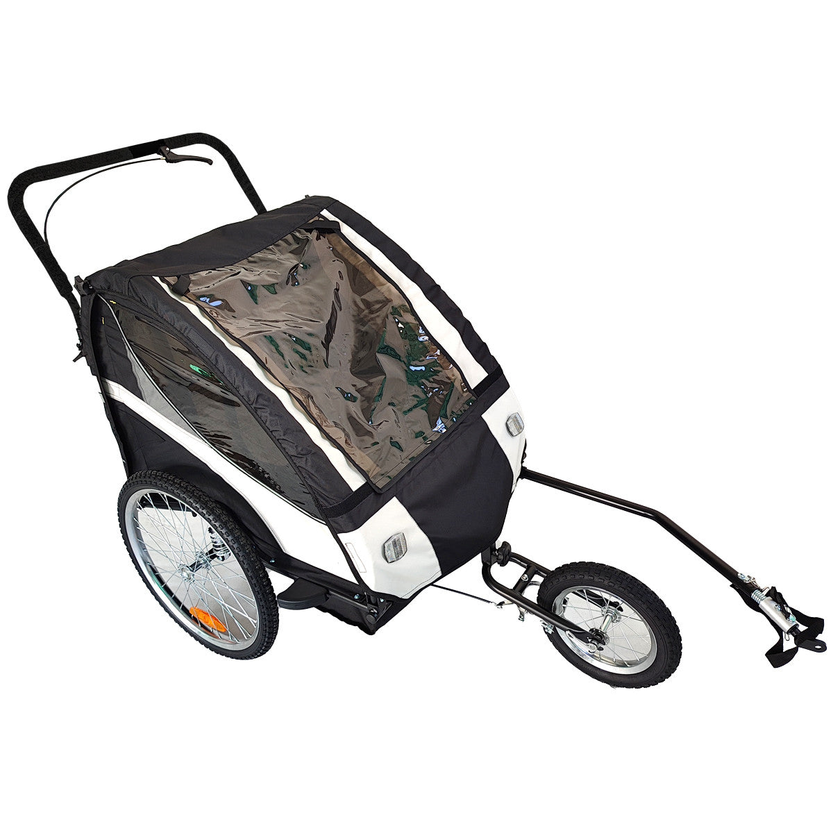 Pohjola Motors  Polkupyörän peräkärry 2-in-1 PACE Musta, 2 lapselle, Max. 40 kg