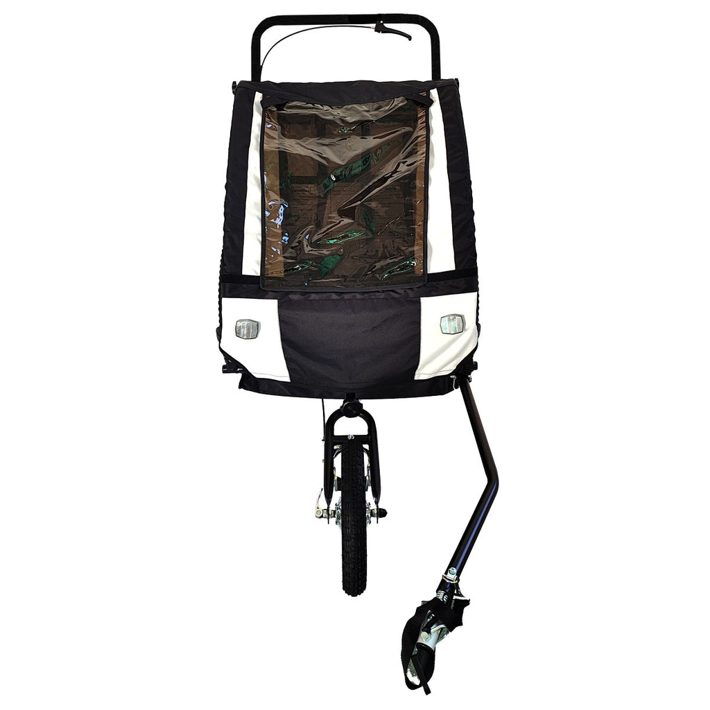 Pohjola Motors  Polkupyörän peräkärry 2-in-1 PACE Musta, 2 lapselle, Max. 40 kg