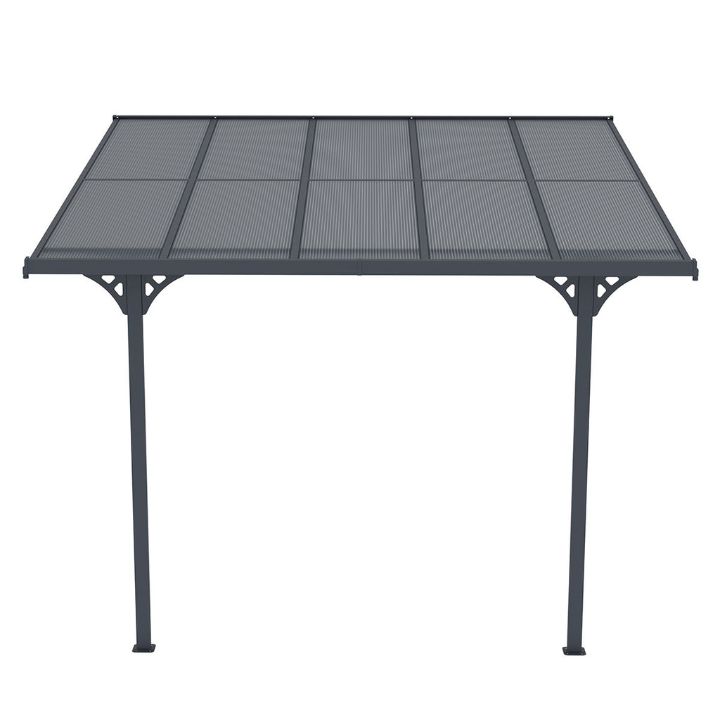 POHJOLA GARDEN Terassikatos 313x300x225-270cm, Harmaa, EXTRA STRONG 6mm Paneeli