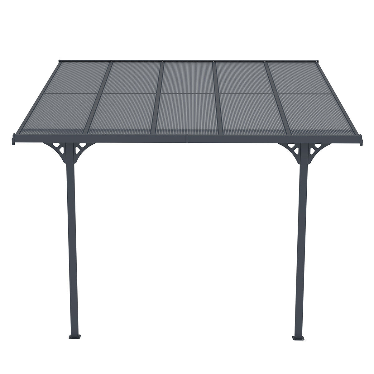 POHJOLA GARDEN Terassikatos 313x300x225-270cm, Harmaa, EXTRA STRONG 6mm Paneeli