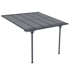 POHJOLA GARDEN Terassikatos 313x300x225-270cm, Harmaa, EXTRA STRONG 6mm Paneeli