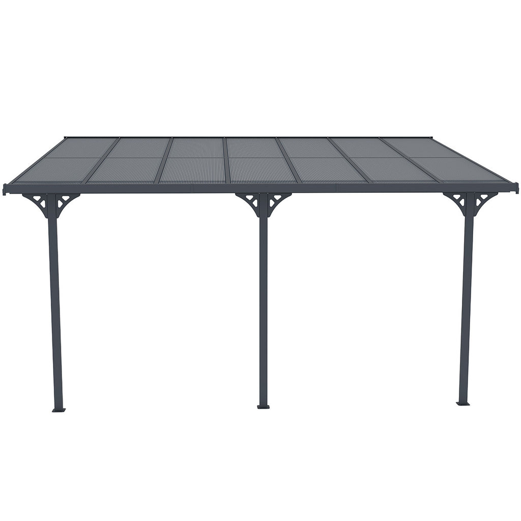 POHJOLA GARDEN Terassikatos 4.35m x 3.00m Harmaa, EXTRA STRONG 6mm paneeli