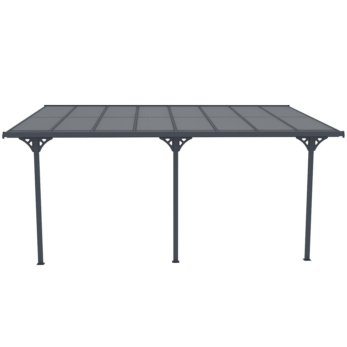 POHJOLA GARDEN Terassikatos 495x300x225/270cm, Harmaa, EXTRA STRONG 6mm Paneeli