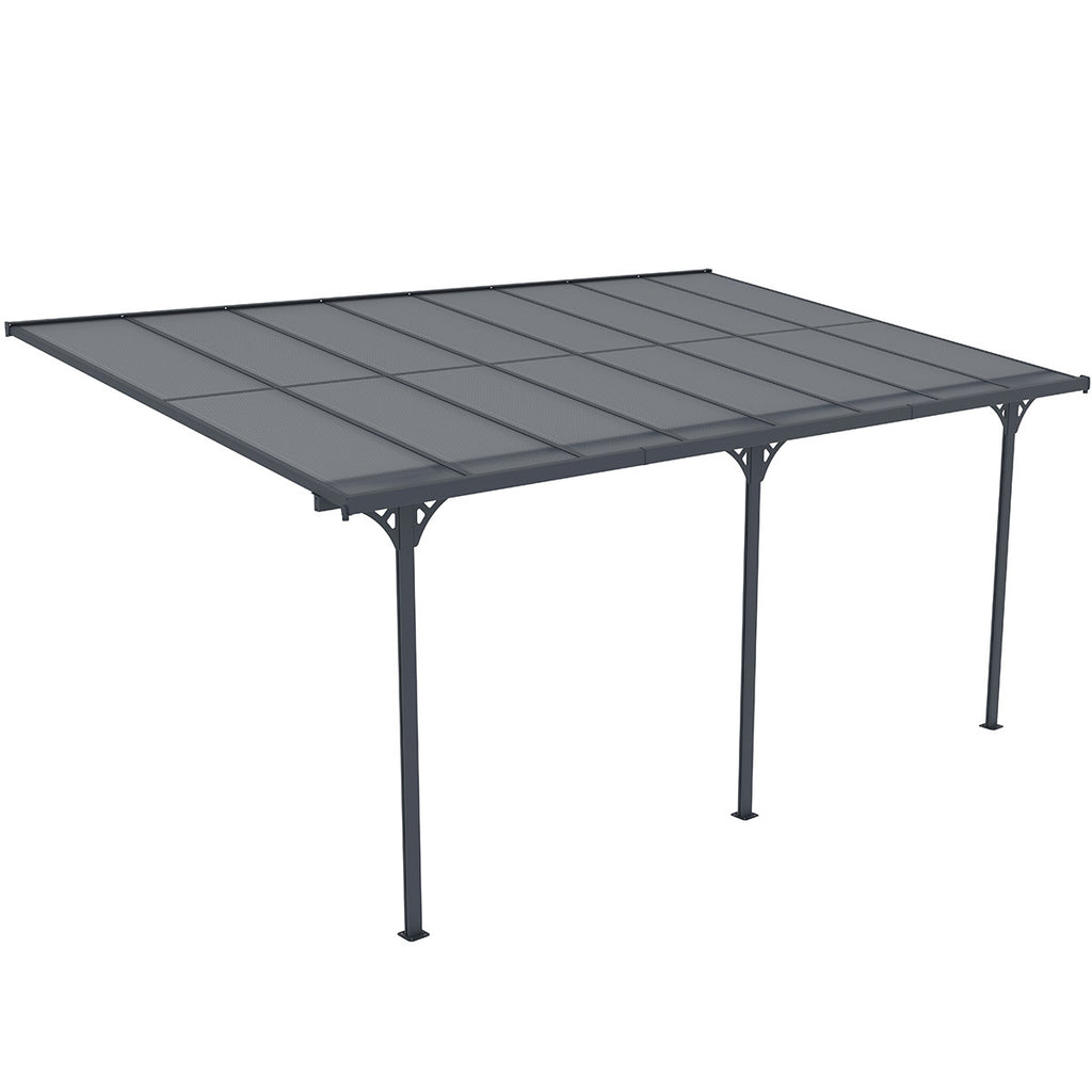 POHJOLA GARDEN Terassikatos 495x300x225/270cm, Harmaa, EXTRA STRONG 6mm Paneeli