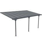 POHJOLA GARDEN Terassikatos 495x300x225/270cm, Harmaa, EXTRA STRONG 6mm Paneeli