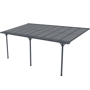 Terassikatos 556 x 300 cm – 6 mm polykarbonaattipaneelit, alumiinirunko, vesirännit