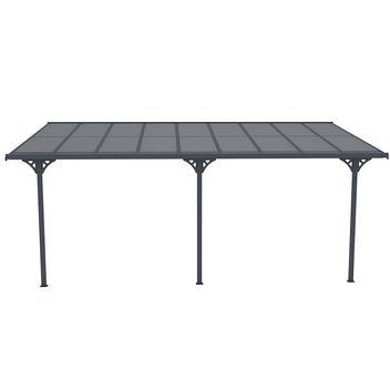 Terassikatos 556 x 300 cm – 6 mm polykarbonaattipaneelit, alumiinirunko, vesirännit