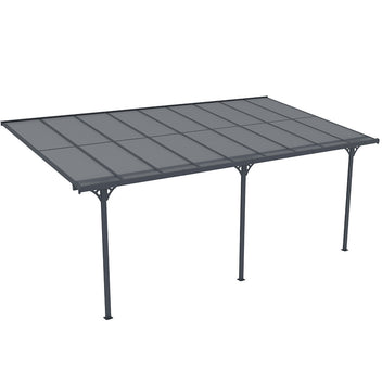 Terassikatos 556 x 300 cm – 6 mm polykarbonaattipaneelit, alumiinirunko, vesirännit