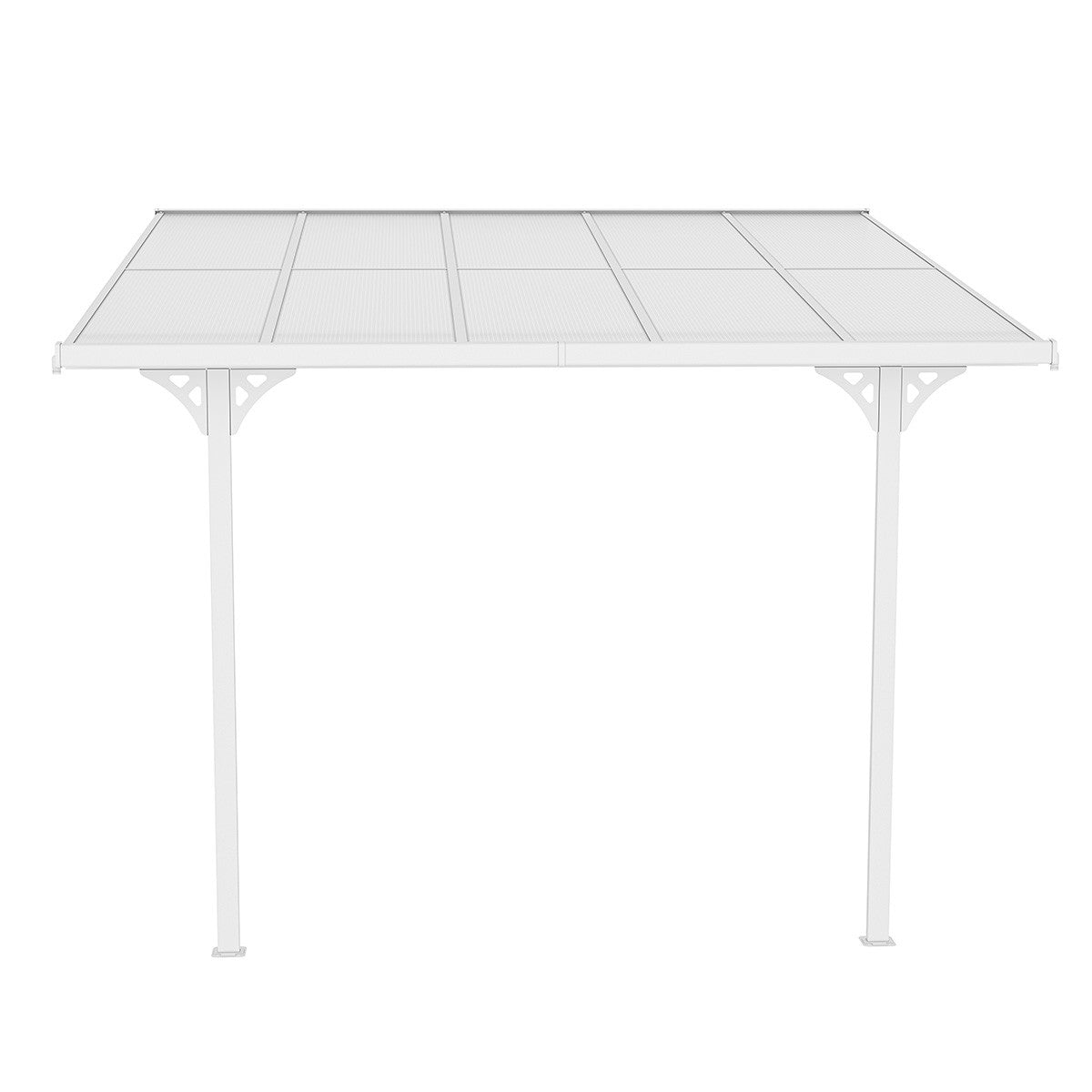 POHJOLA GARDEN Terassikatos 313x300x225-270cm, Valkoinen, EXTRA STRONG 6mm paneeli