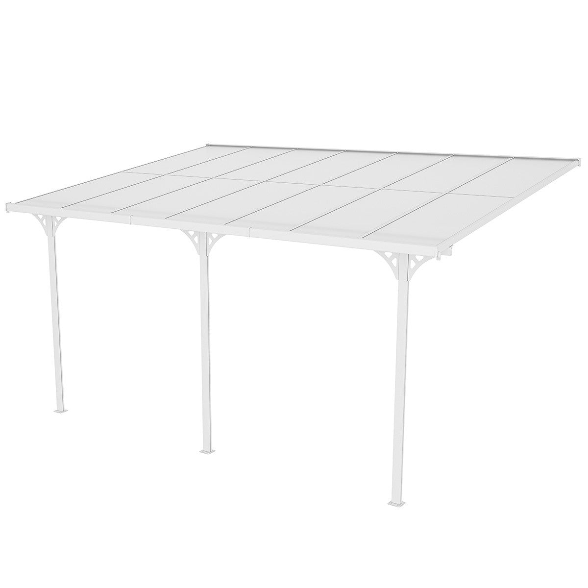 POHJOLA GARDEN Terassikatos 4.35m x 3.00m Valkoinen, EXTRA STRONG 6mm paneeli