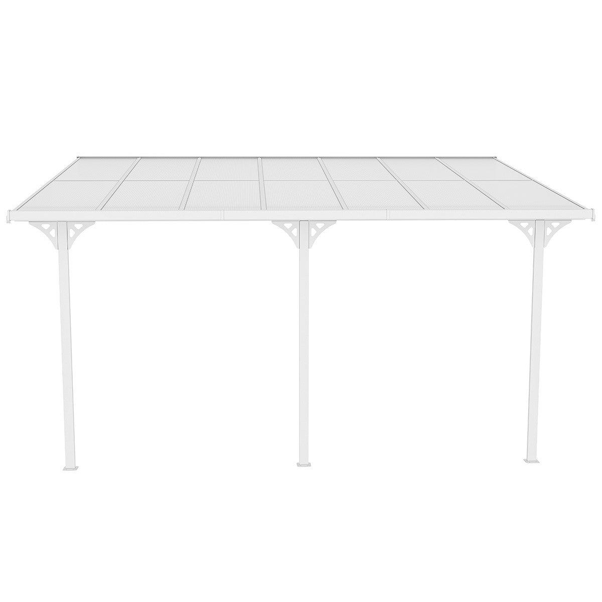 POHJOLA GARDEN Terassikatos 4.35m x 3.00m Valkoinen, EXTRA STRONG 6mm paneeli