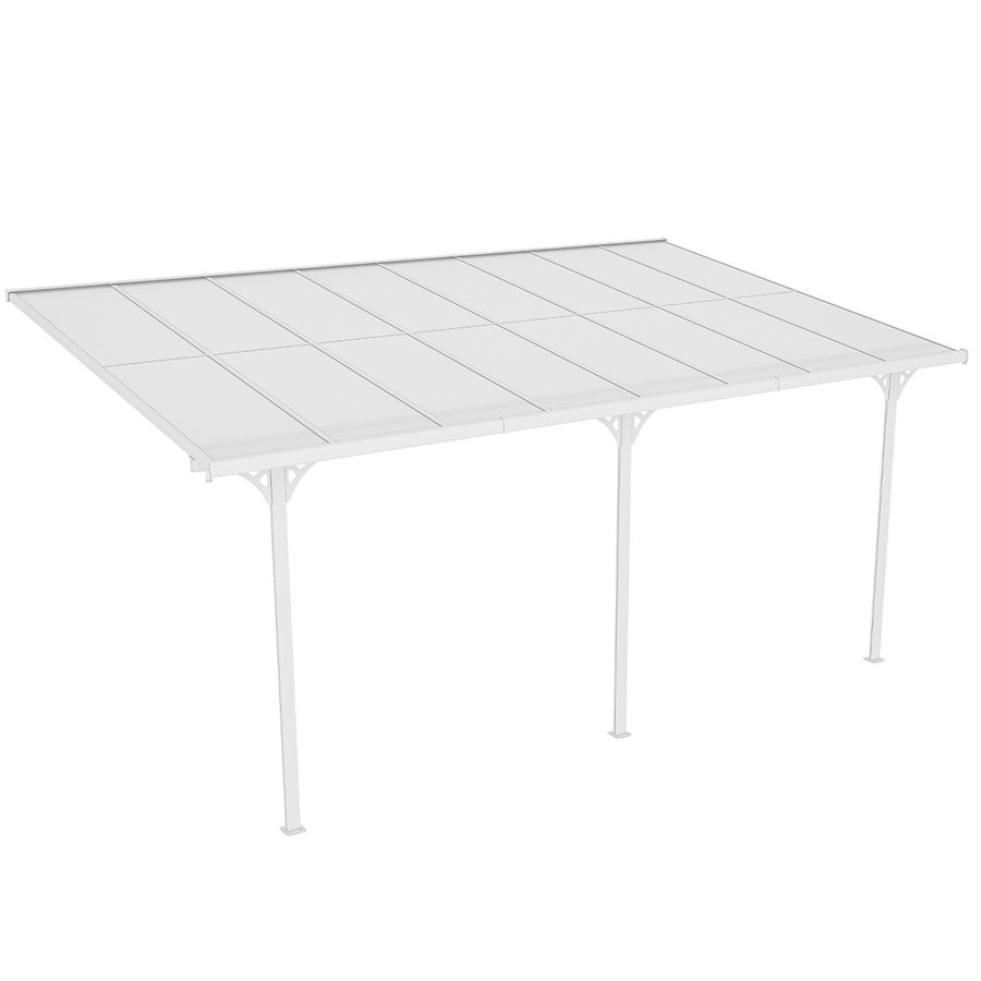 Terassikatos 495 x 300 cm – 6 mm polykarbonaatti, alumiinirunko, vesirännit