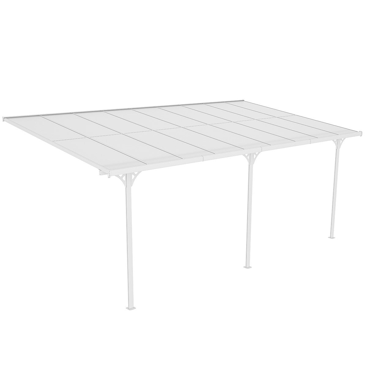 POHJOLA GARDEN Terassikatos 5.56 x 3.00m Valkoinen, EXTRA STRONG 6mm paneeli