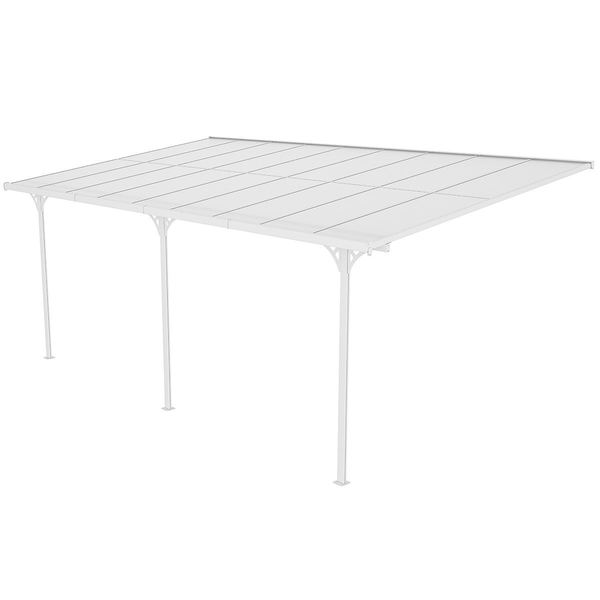 POHJOLA GARDEN Terassikatos 5.56 x 3.00m Valkoinen, EXTRA STRONG 6mm paneeli