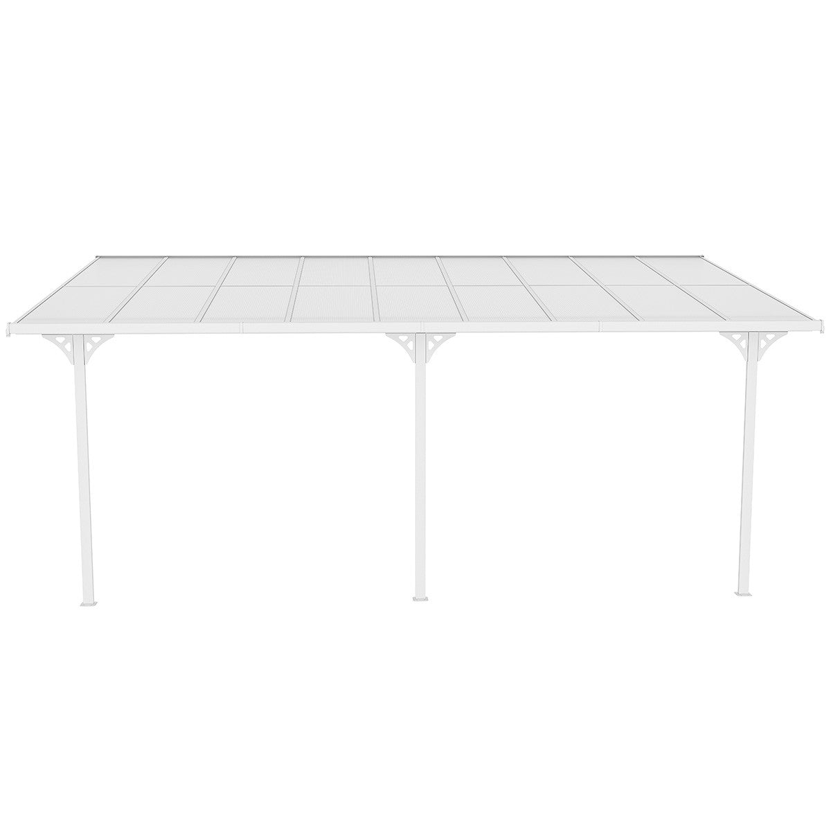 POHJOLA GARDEN Terassikatos 5.56 x 3.00m Valkoinen, EXTRA STRONG 6mm paneeli