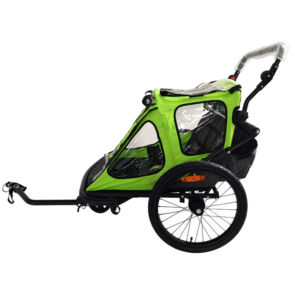 Pohjola Motors Polkupyörän Peräkärry SPEED 2-in-1 Vihreä, 1 - 2 lapselle