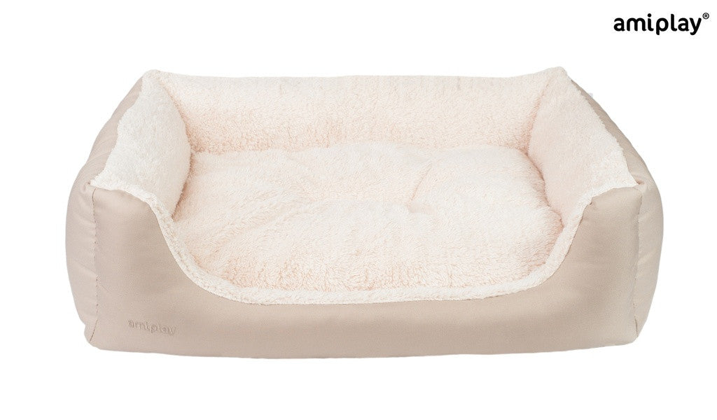 Amiplay Aspen XL-koiranpeti sohva beige 90x72x22cm