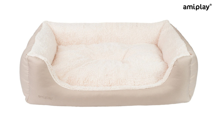 Amiplay Aspen XL hundsäng soffa beige 90x72x22cm