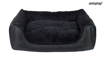 Amiplay Aspen XL hundsäng soffa svart 90x72x22cm